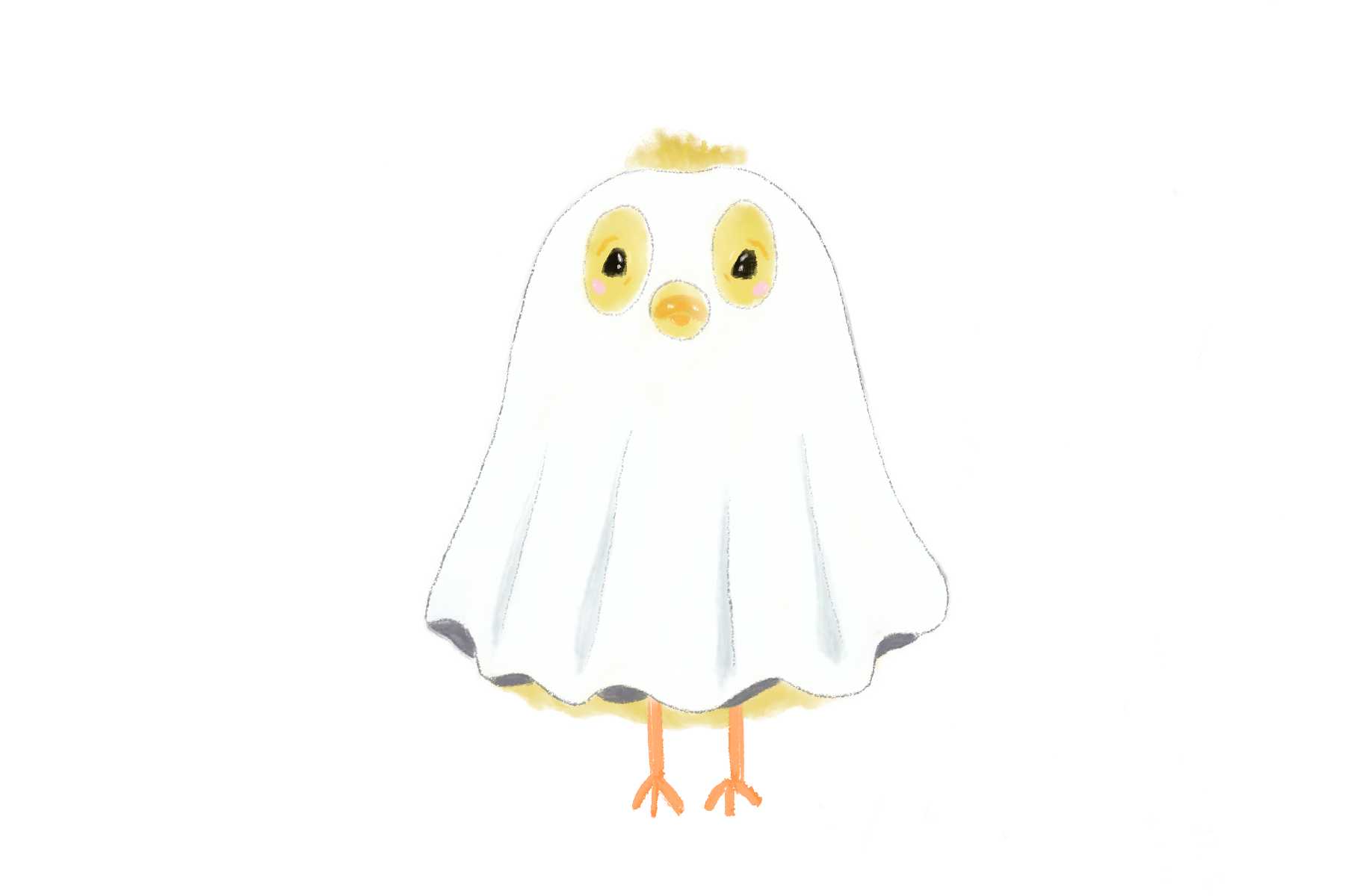 Sonny dressed as a ghost for Halloween